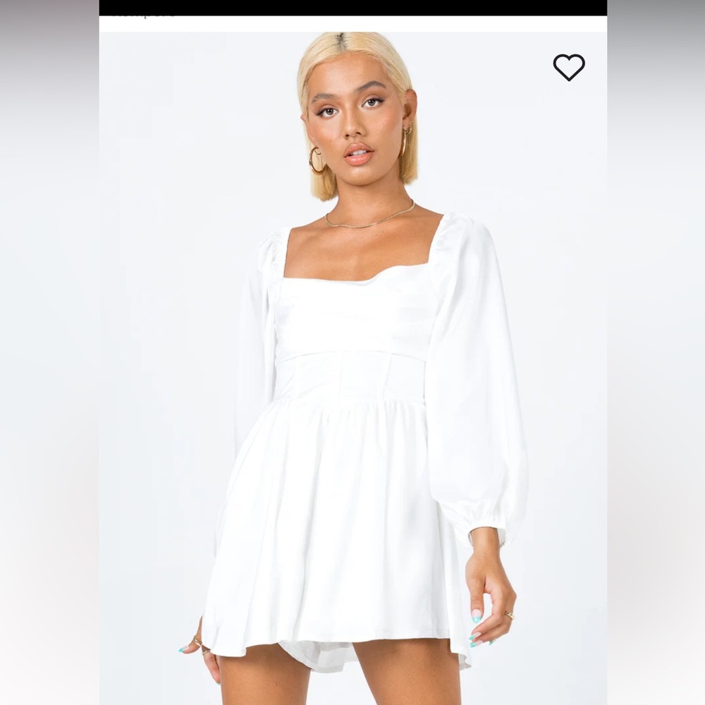Princess Polly Lillie long sleeve white romper